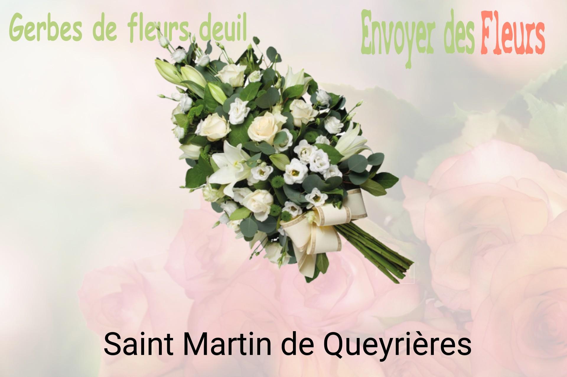 Gerbe de fleurs de deuil livrée à Saint-Martin-de-Queyrières